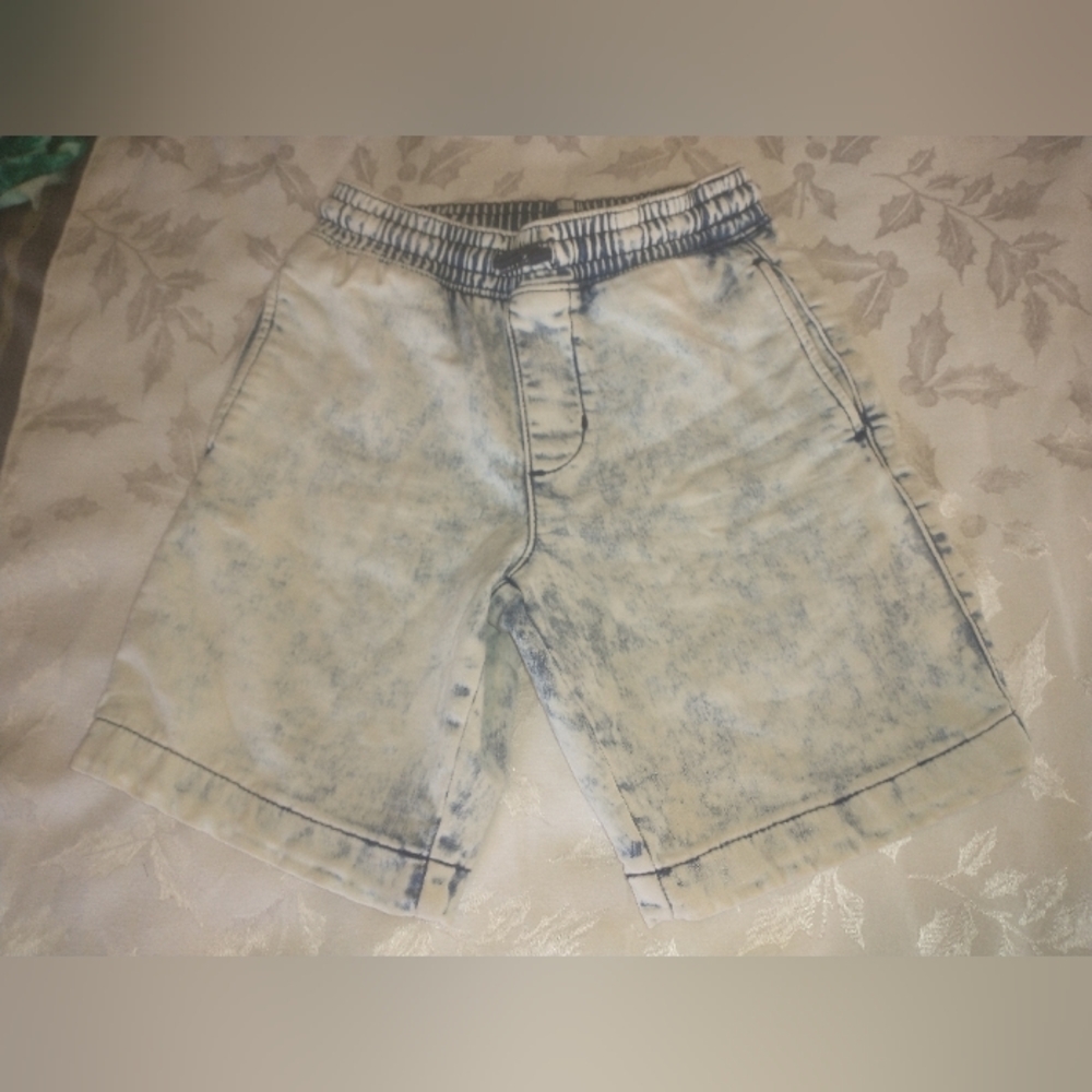 Wonder Nation Boys Acid Wash Elastic Waist Denim Jean Shorts Size Medium 8
